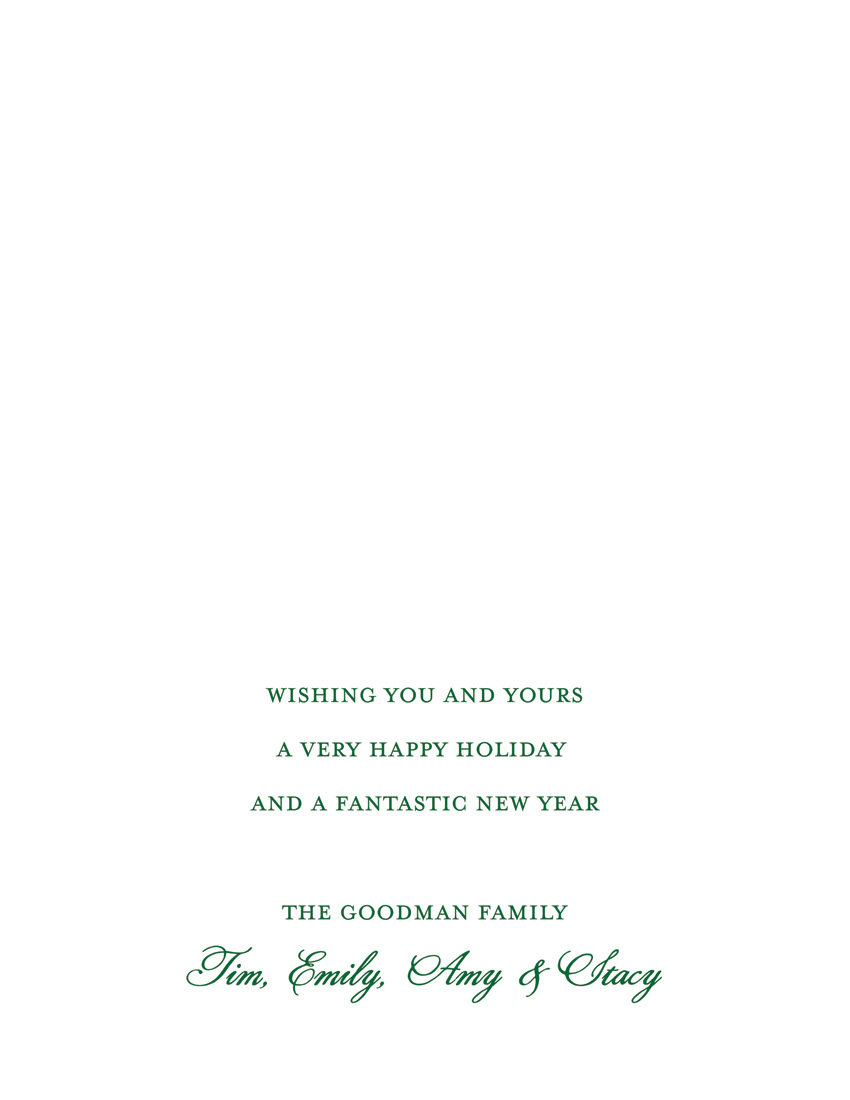 Green Holiday Folded Greeting Cards