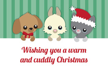 Adorable Holiday Friends Photo Cards
