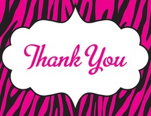 Wild Modern Pink Thank You Cards