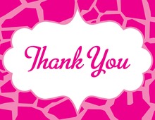 Magenta Giraffe Thank You Cards