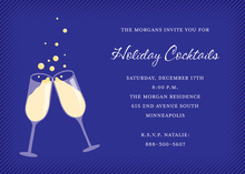 Bubbly Toast Blue Invitations