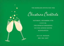 Bubbly Toast Green Invitations