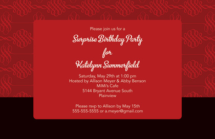 Modern Elegant Swirl Green Formal Party Invitations