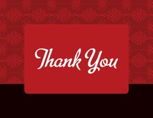 Classic Flourish Red Thank You Cards