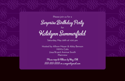 Unique Purple Flourish RSVP Cards