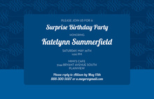 Modern Blue Damask Border Formal Party Invitations