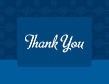 Simply Modern Blue Border Thank You Cards