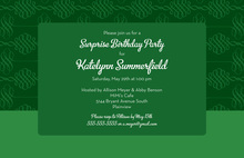 Stylish Green Damask Border Formal Party Invitations