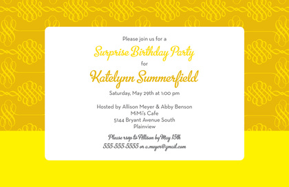 Stylish Flourish Green Pattern Modern Invitations