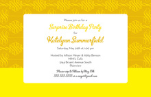 Unique Hot Yellow Spiral Stylish Casual Invitations