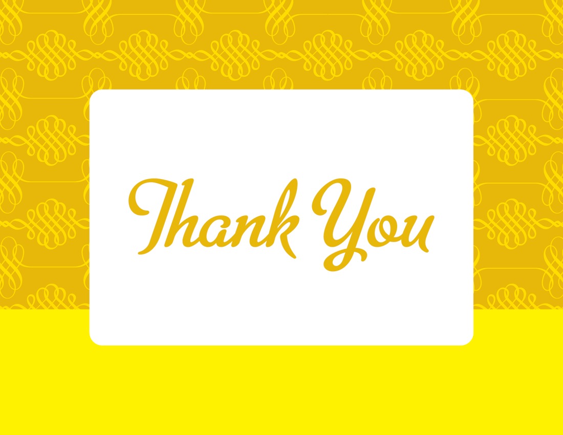 Casual Yellow Spiral Thank You Cards