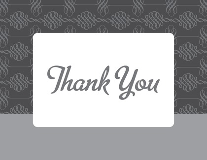 Elegant Swirl Blue Thank You Cards