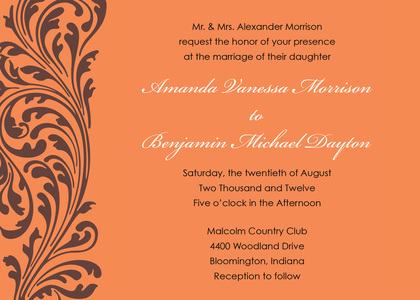 Perfect Accent Vintage Ornate Flourish Wedding Invites