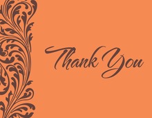 Catch Orange Bouquet Charcoal Thank You Cards