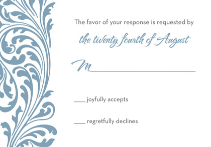 Vintage Blue Flourish Enclosure Cards