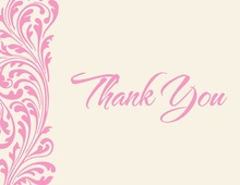 Pink Modern Vines Thank You Cards