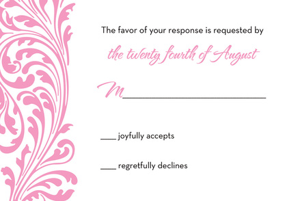 Vintage Pink Flourish Enclosure Cards