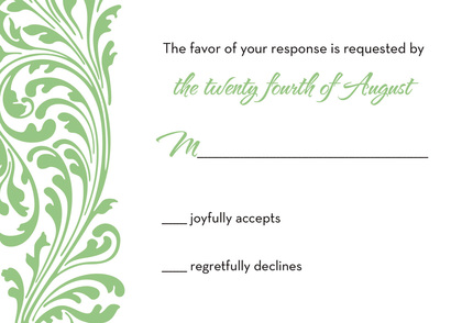 Vintage Green Flourish Enclosure Cards