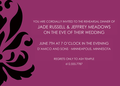 Formal Elegant Maroon Swirl Invitation