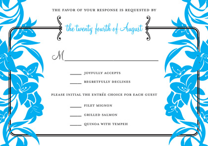 Blue Side Vintage Bridal Bouquet Shower Invitations