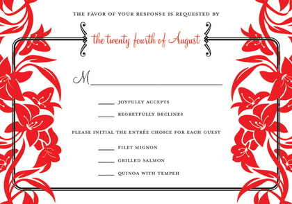 Responding With Magenta Bouquet RSVP Cards