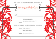 Subtle Red Bouquet RSVP Cards