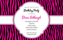 Hot Pink Wild Dots Number Birthday Invitations