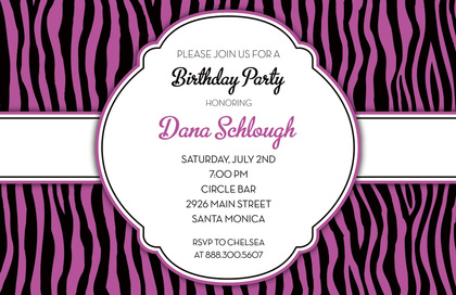 Sassy Orange Zebra Invitations