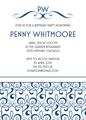 Blue Nouveau Enclosure Cards
