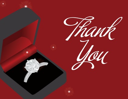 Sparkle Bling Ring Midnight Time Thank You Cards