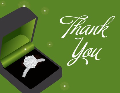 Sparkle Bling Ring Midnight Time Thank You Cards