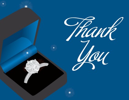 Sparkle Bling Ring Midnight Time Thank You Cards