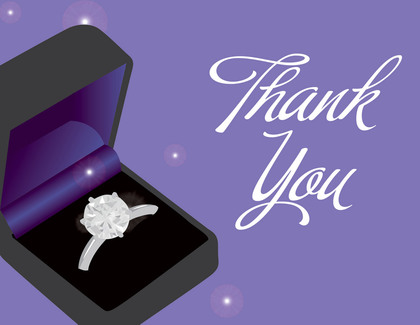 Sparkle Bling Ring Midnight Time Thank You Cards