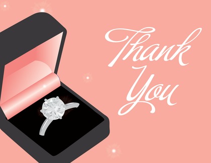 Modern Pink Wedding Ring Engagement Invitations