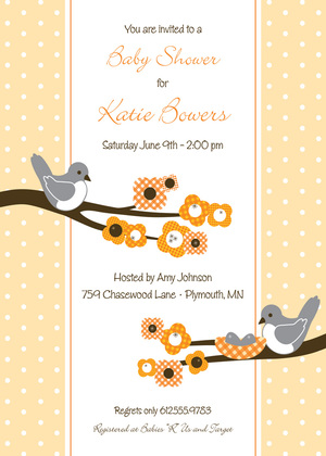 Cherry Blossom Twin Invitation