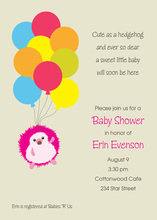 Hedgehog Flying Balloons Invitation