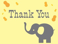 Adorable White Elephant Thank You Cards