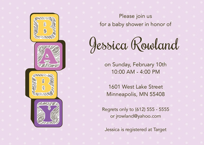 ABC Traditional Baby Blocks Shower Invitations