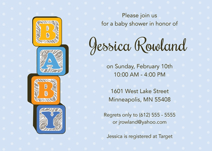 ABC Traditional Baby Blocks Shower Invitations