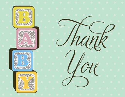 Wood Baby Blocks Thank You Cards