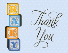 Wood Baby Blocks Thank You Cards
