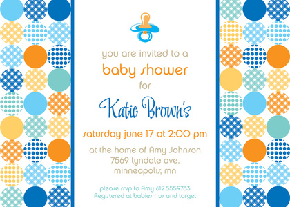Pacifier Colorful Circles Invitation