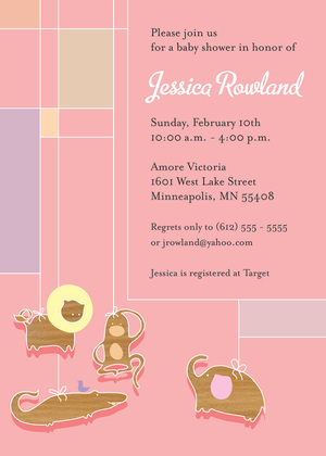 Jungle Animal Mobile Invitation