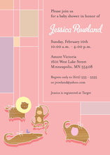 Pink Animal Mobile Invitation