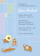 Blue Animal Mobile Invitation