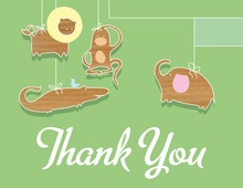 Unique Animal Mobile Thank You Cards