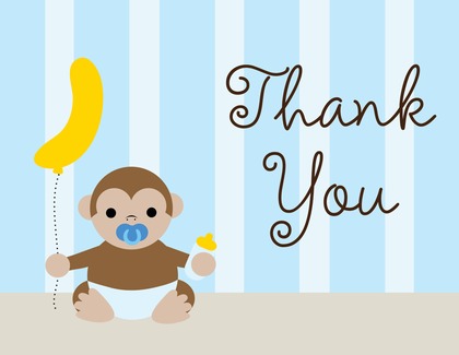 Cute Monkey Thank You Cards