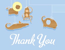 Animal Things Mobile Thank You Cards
