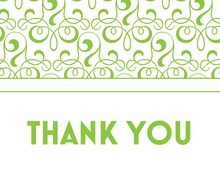 Simple Green Border Thank You Cards