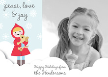 Winter Girl And Cute Puppy Photo Cards